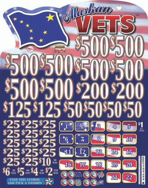 Alaskan Vets Big Pic 3W $1 8@$500 $2B 19% 8560 Alaskan Vets Big Pic 3W $1 8@$500 $2B 19% 8560