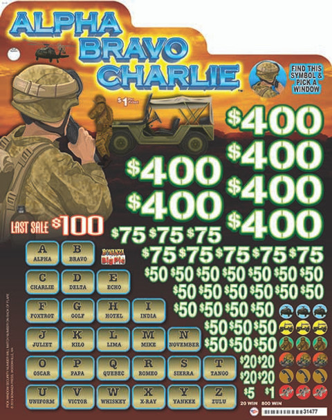 Alpha Bravo Charlie Big Pic 3W $1 6@$400 $1B 24% 6880 LS