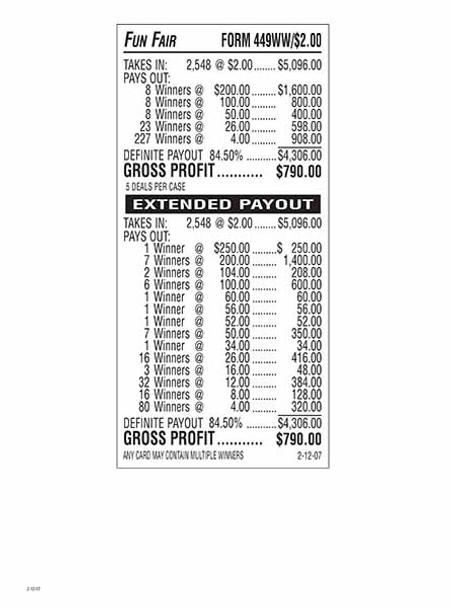 Fun Fair 3W $2 8@$200 (1@$250) $4B 16% 2548