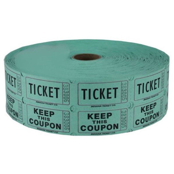 DOUBLE ROLL TICKETS 2000 COUNT GREEN