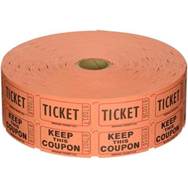 DOUBLE ROLL TICKETS 2000 COUNT ORANGE