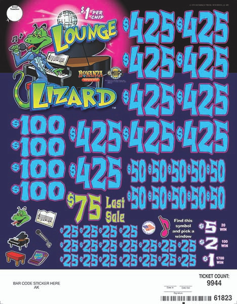 Lounge Lizard Big Pic Chip $1 10@$425 $1B 23% 9944 LS