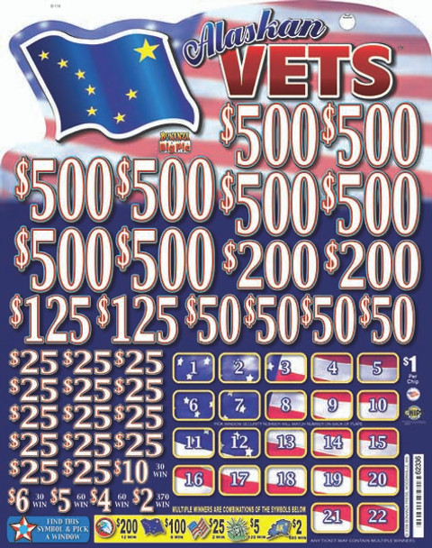 Alaskan Vets Big Pic Chip $1 8@$500 $2B 21% 8814