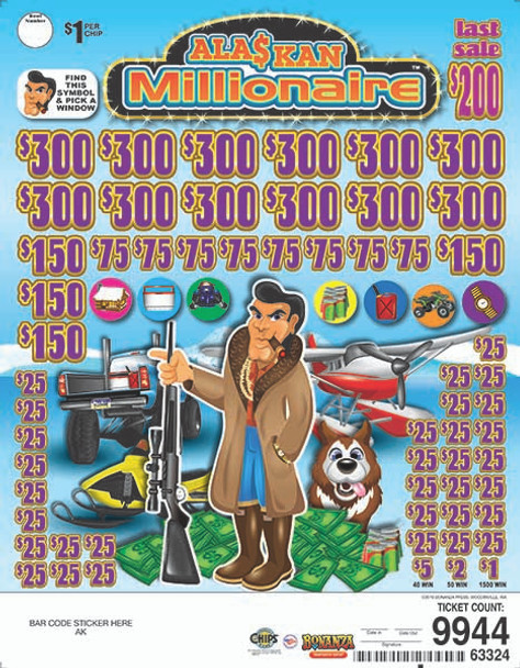 Alaskan Millionaire Big Pic Chip $1 10@$300 $1B 24% 9944 LS