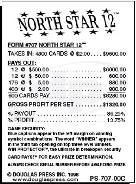 North Star 12 5W $2 12@$500 $2B 14% 4800