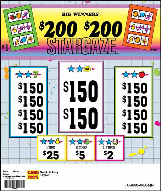 Stargaze 3W $1 12@$150 (2@$200) $2B 21% 3136