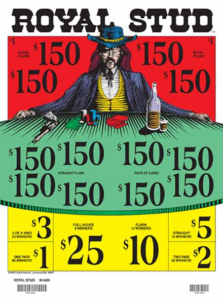 Royal Stud 5W $1 12@$150 $1B 25% 3180