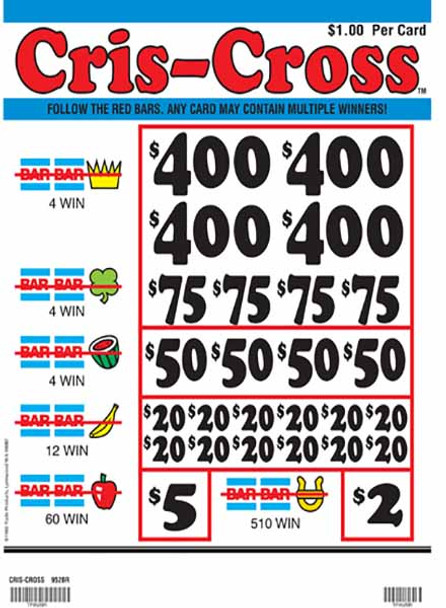 Criss Cross 3W $1 4@$400 $2B 24% 4800