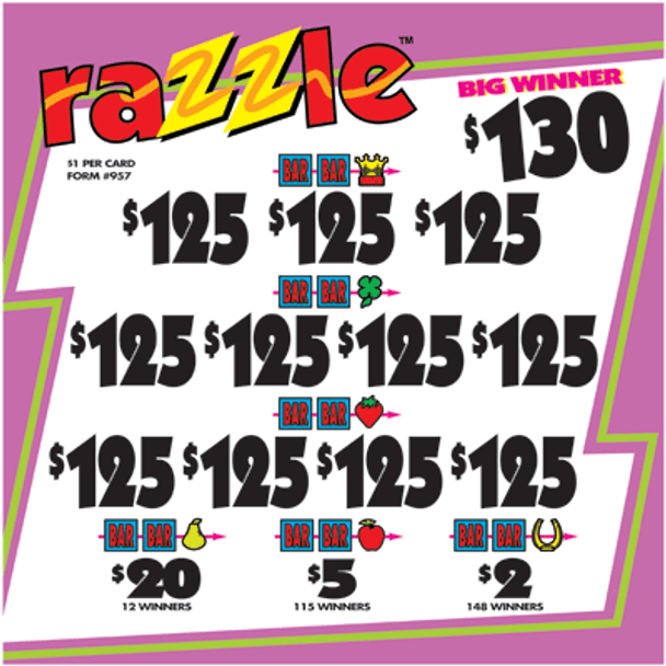 Razzle 3W $1 12@$100 (1@$130) $2B 15% 3080