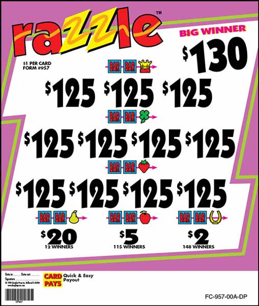 Razzle 3W $1 12@$100 (1@$130) $2B 15% 3080