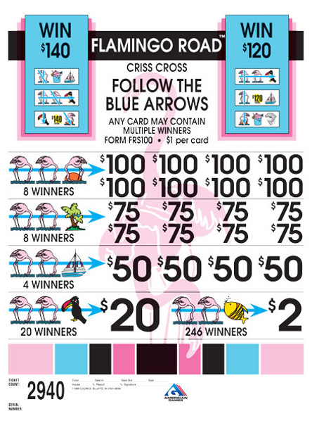 Flamingo Road 3W $1 8@$100 (1@$140) $2B 15% 2940