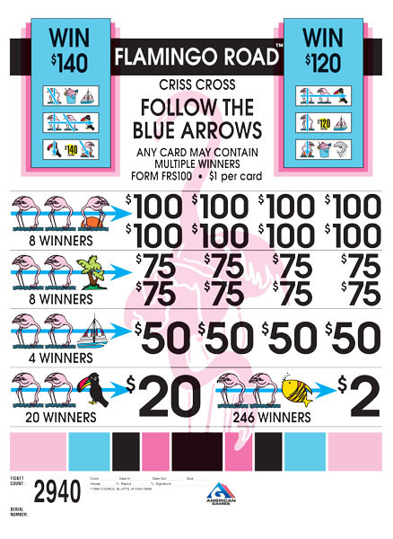 Flamingo Road 3W $1 8@$100 (1@$140) $2B 15% 2940