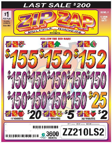 Zip Zap 3W $1 12@$150 $2B 20% 3600 LS