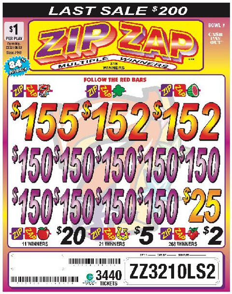 Zip Zap 3W $1 12@$150 $2B 16% 3440 LS