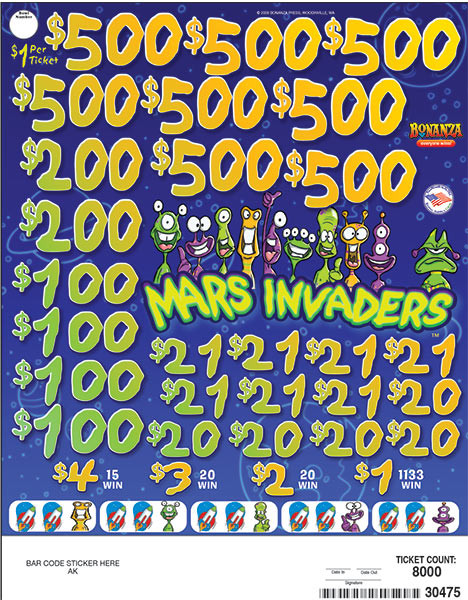 Mars Invaders 3W $1 8@$500 $1B 21% 8000
