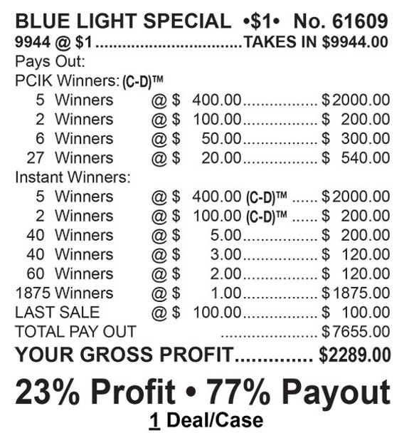 Blue Light Special Big Pic Chip $1 10@400 $1B 23% 9944 LS