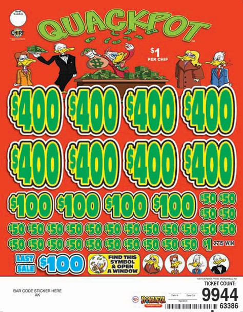Quackpot Big Pic Chip $1 8@$400 $1B 22% 9944 LS