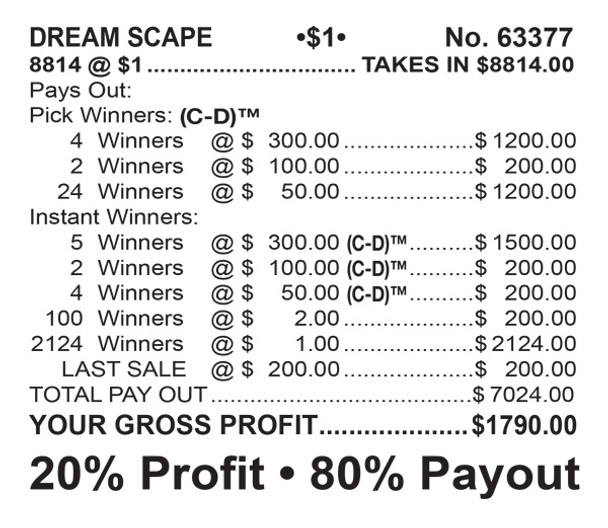 Dream Scape Big Pic Chip $1 9@$300 $1B 20% 8814 LS
