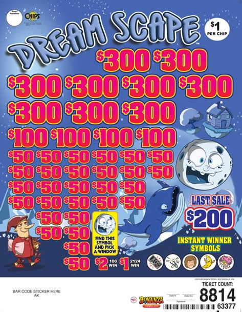 Dream Scape Big Pic Chip $1 9@$300 $1B 20% 8814 LS