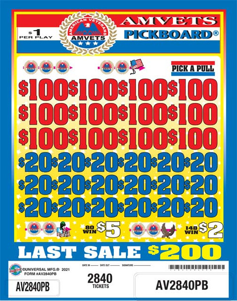 Amvets PK 3W $1 12@$100 $2B 14% 2840 LS