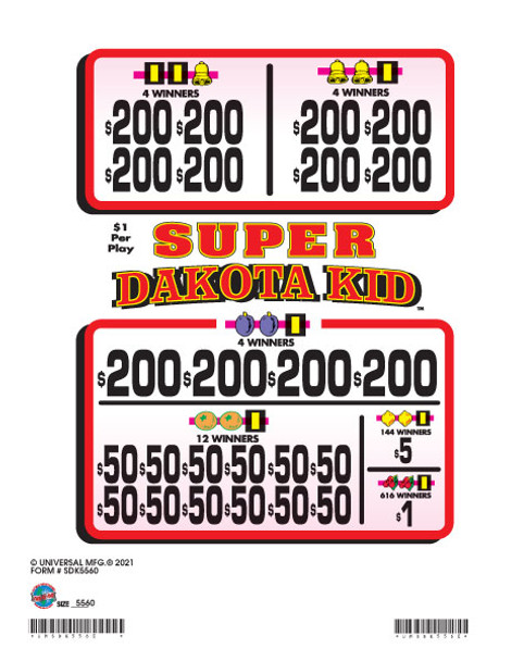 Super Dakota 3W $1 12@$200 $1B 22% 5560