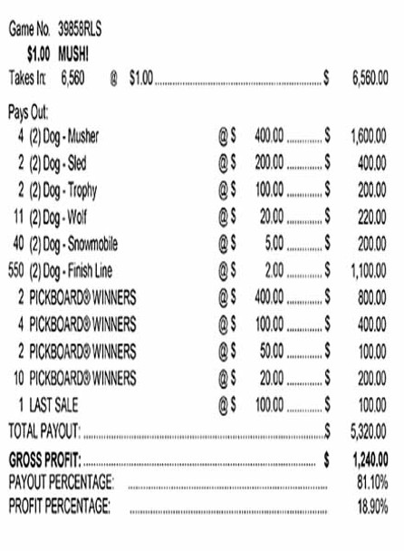Mush PK 3W $1 6@$400 $2B 19% 6560 LS