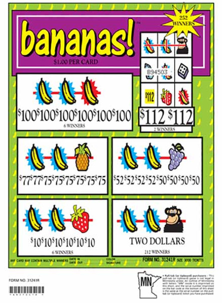 Bananas 3W $1 8@$100 $2B 23% 3000