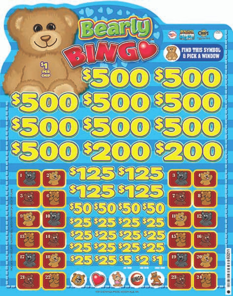 Bearly Bingo Big Pic Chip $1 9@$500 $1B 23% 9944
