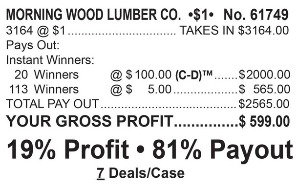 Morning Wood Lumber Co. Chip $1 20@$100 $5B 19% 3164