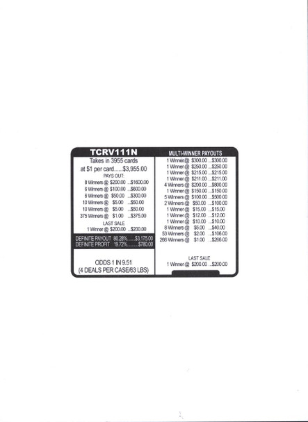 Treasure Cruise 3W $1 8@$200 (1@$300) $1B 19% 3955 LS