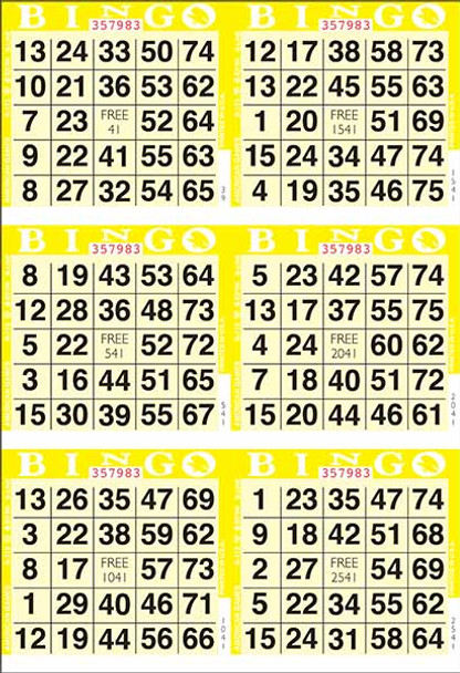 American 6 ON V 1 UP L 1-9000 Screen Yellow