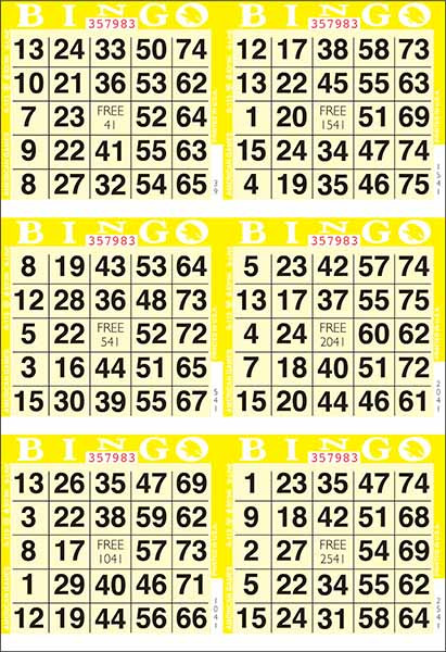 American 6 ON V 1 UP L 1-9000 Screen Yellow