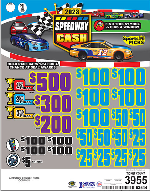 Speedway Cash Seal Big Pic Chip $1 1@$500 $5B 34% 3955