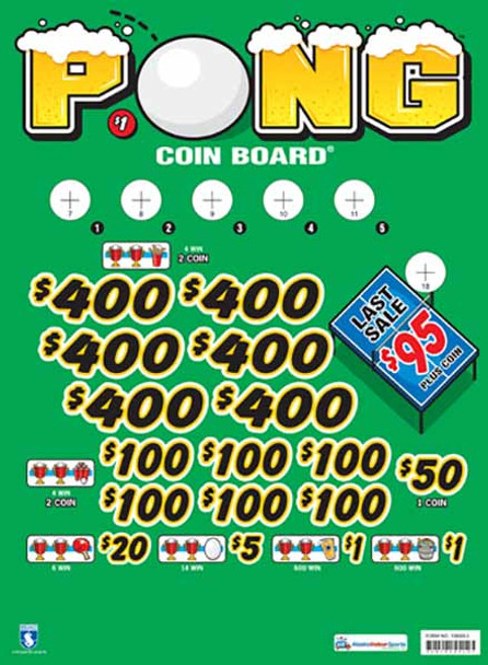 Pong Coin Board 3W $1 6@$400 $1B 30% 6480 LS