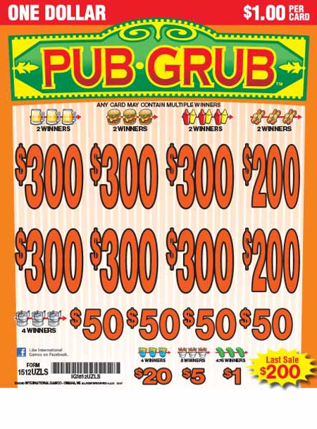 Pub Grub 5W $1 6@$300 $1B 19% 3990 LS