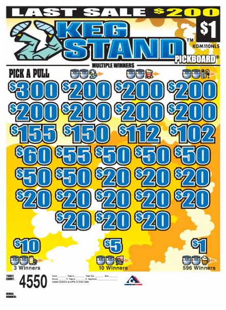 Keg Stand PK 3W $1 8@$200 (1@$300) $1B 19% 4550 LS