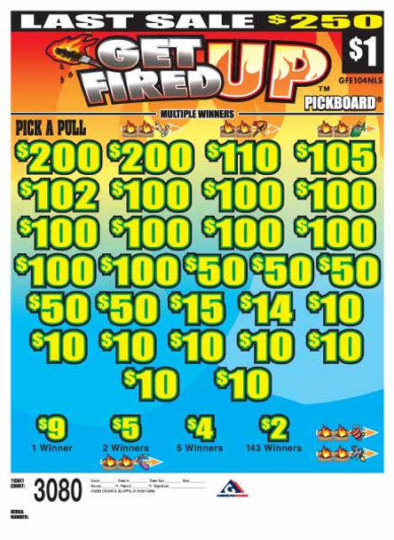 Get Fired Up PK 3W $1 16@$100 (2@$200) $2B 17% 3080 LS