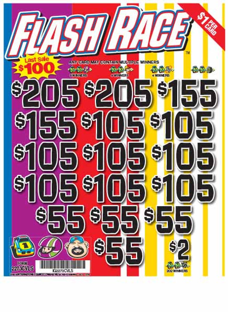 Flash Race 3W $1 10@$100 (2@$205) $2B 17% 2744 LS