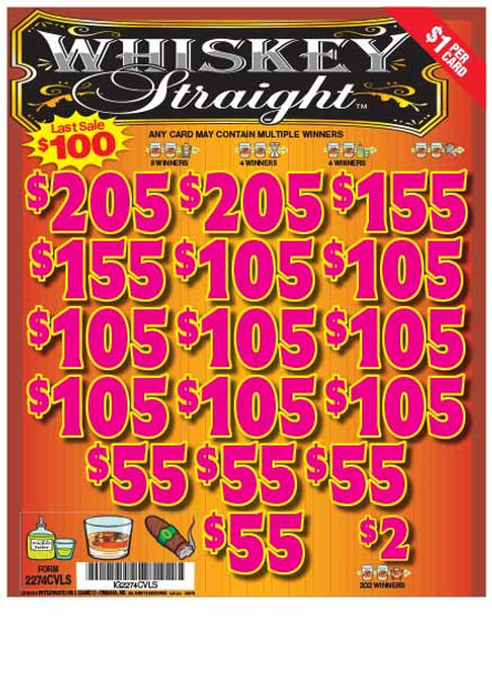 Whiskey Straight 3W $1 10@$100 (2@$205) $2B 17% 2744 LS