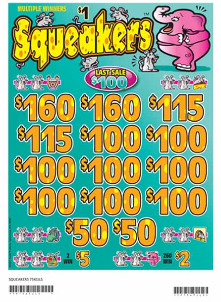 Squeakers 3W $1 12@$100 (2@$160) $2B 17% 2520 LS