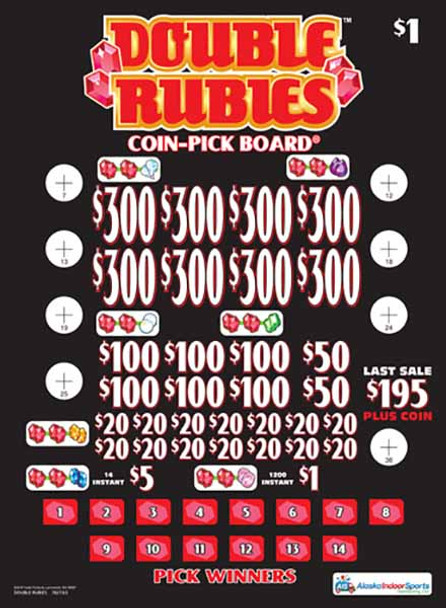 Double Rubies Coin-Pick Board 5W $1 8@$300 $1B 25% 6480 LS