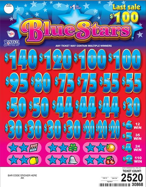 Blue Stars 3W $1 8@$100 (1@$175) $2B 21% 2880 LS