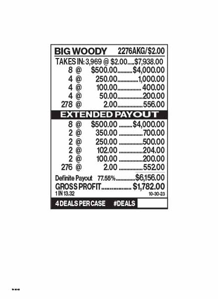 Big Woody 3W $2 8@$500 $2B 23% 3969