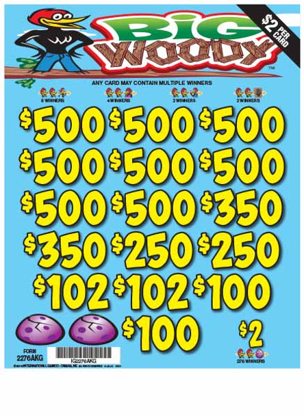 Big Woody 3W $2 8@$500 $2B 23% 3969