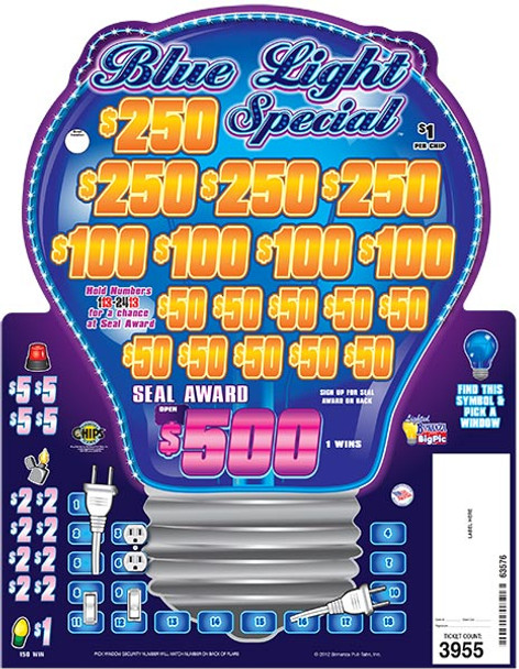 Blue Light Seal Big Pic Chip $1 1@$500 $5B 34% 3955