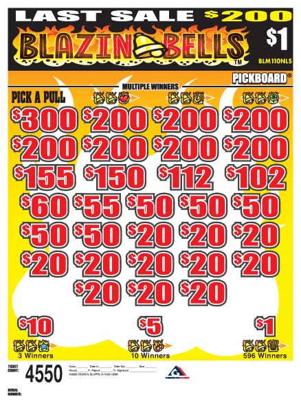 Blazin Bells PK 3W $1 8@$200 (1@$300) $1B 19% 4550 LS