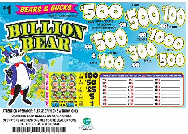 Billion Bear Seal 5W $1 3@$500 $1B 29% 2650