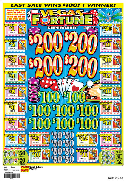 Vegas Fortune PK 3W $1 4@$200 $2B 21% 3360 LS