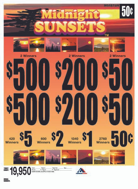 Midnight Sunsets 3/5W $0.50 2@$500 $0.50B 25% 19950
