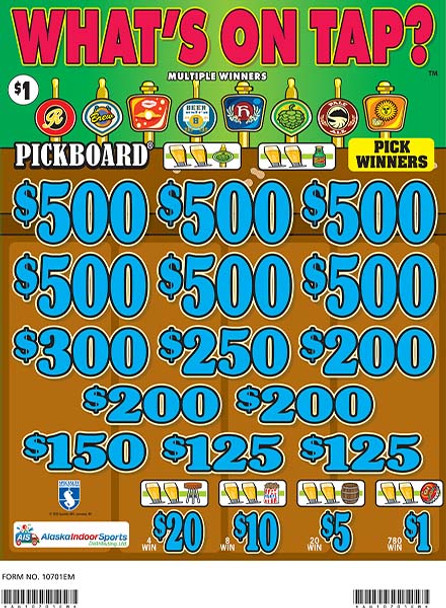 What's On Tap Embedded PK 3W $1 6@$500 $1B 20% 7000